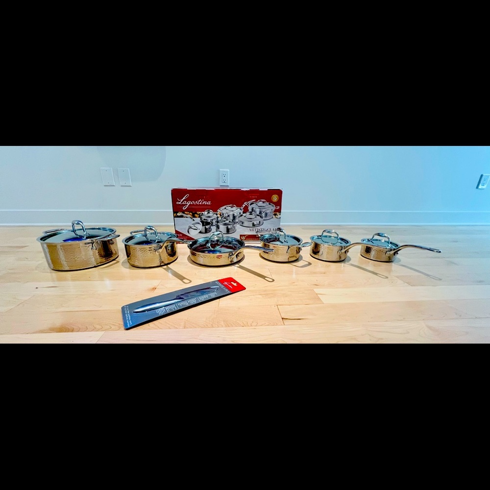 Lagostina Artiste-Clad INOX 12 piece stainless steel set & stainless steel knife